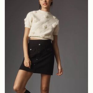 Anthropologie Black Pencil Mini Skirt Casual
